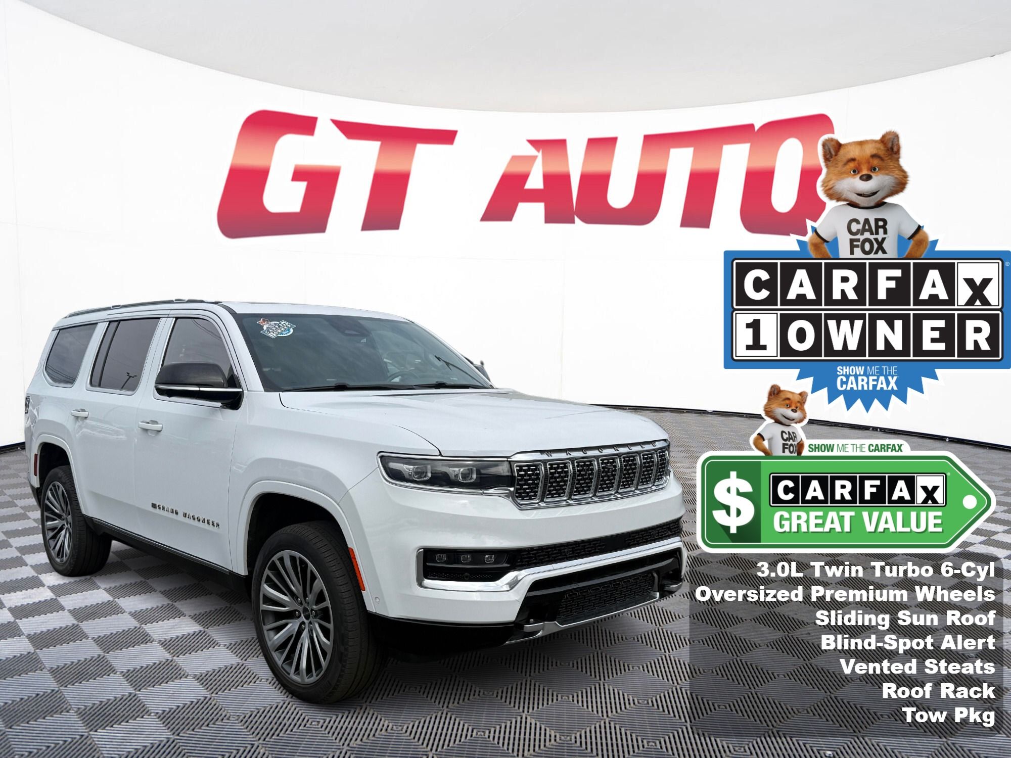 Bright White Clear Coat 2023 Jeep Grand Wagoneer SUV / Crossover Four-Wheel Drive Automatic