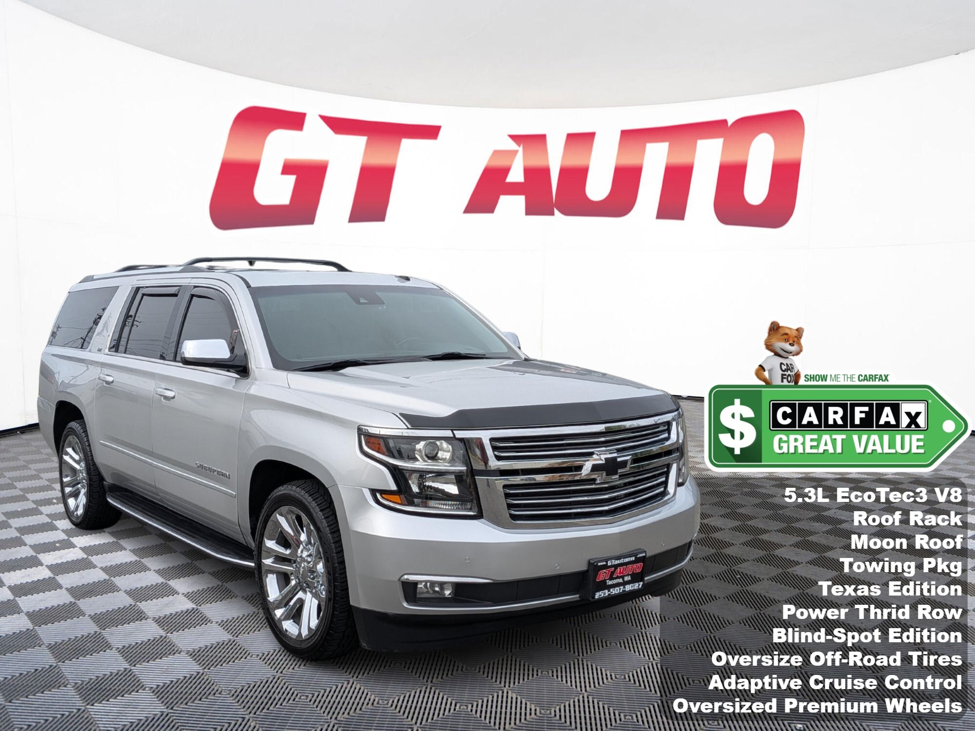 Silver Ice Metallic 2015 Chevrolet Suburban SUV / Crossover Four-Wheel Drive Automatic