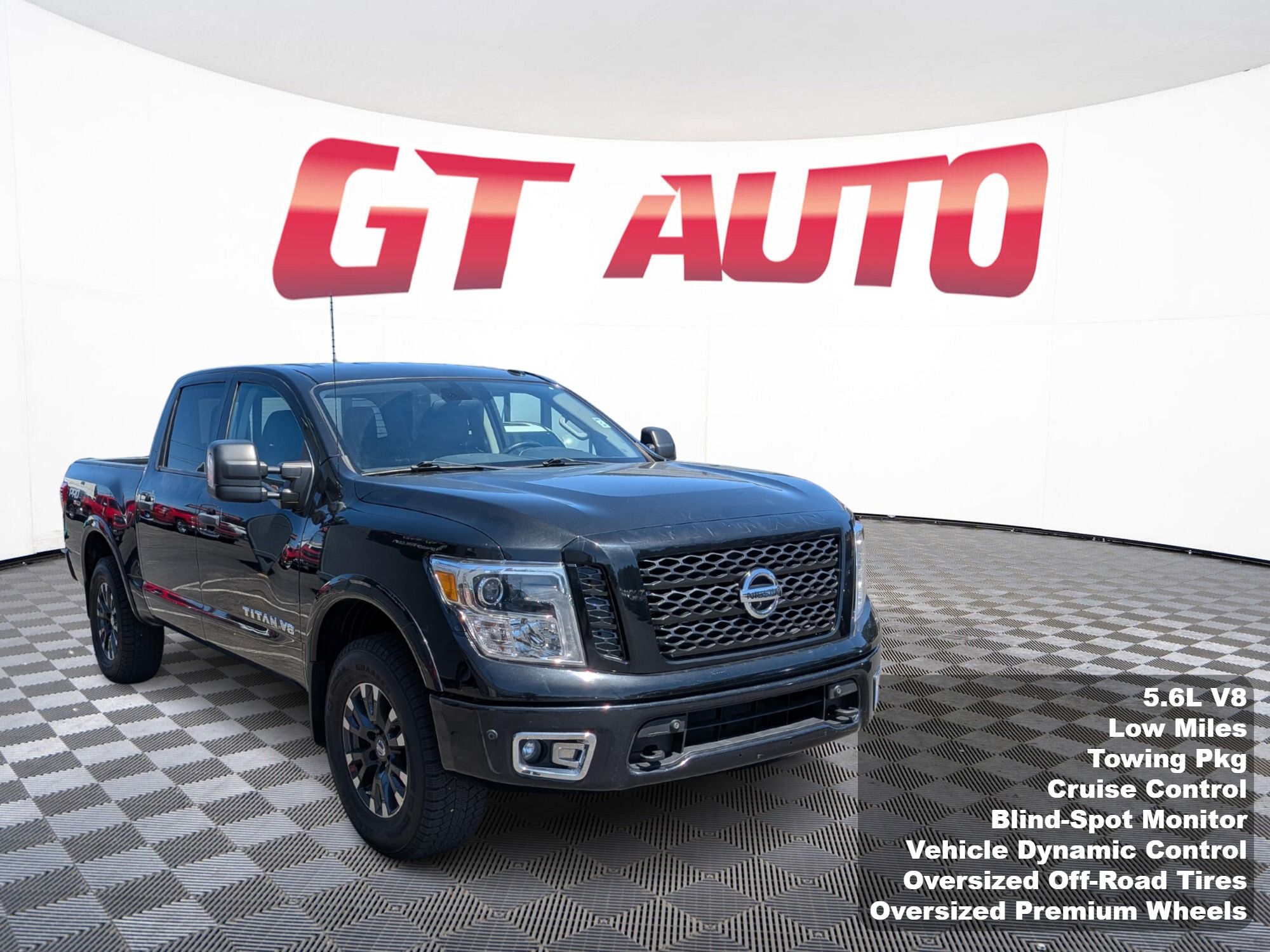 Black 2019 Nissan Titan Pickup Truck Four-Wheel Drive Automatic