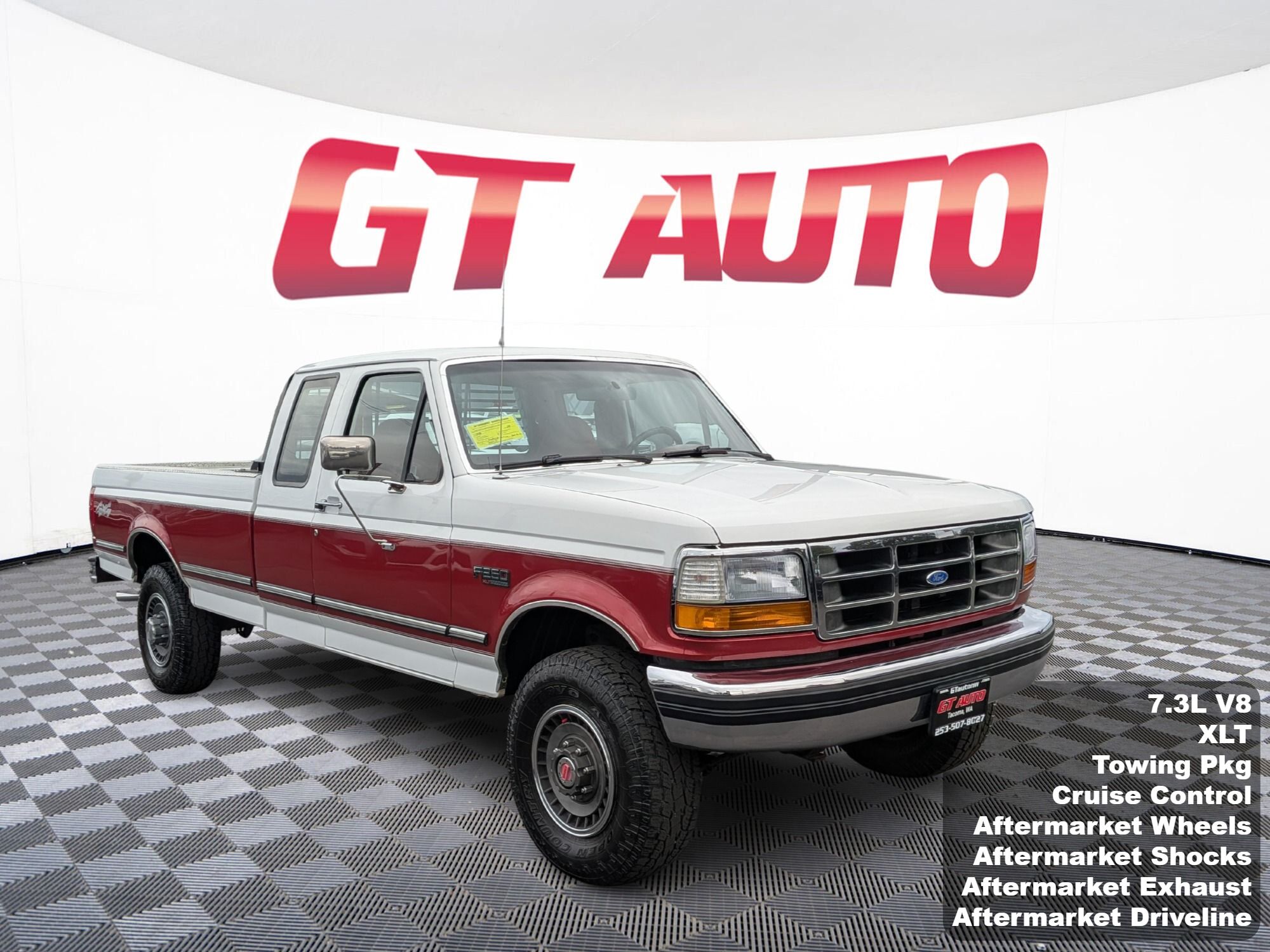 White 1992 Ford F-250 Pickup Truck Four-Wheel Drive Automatic