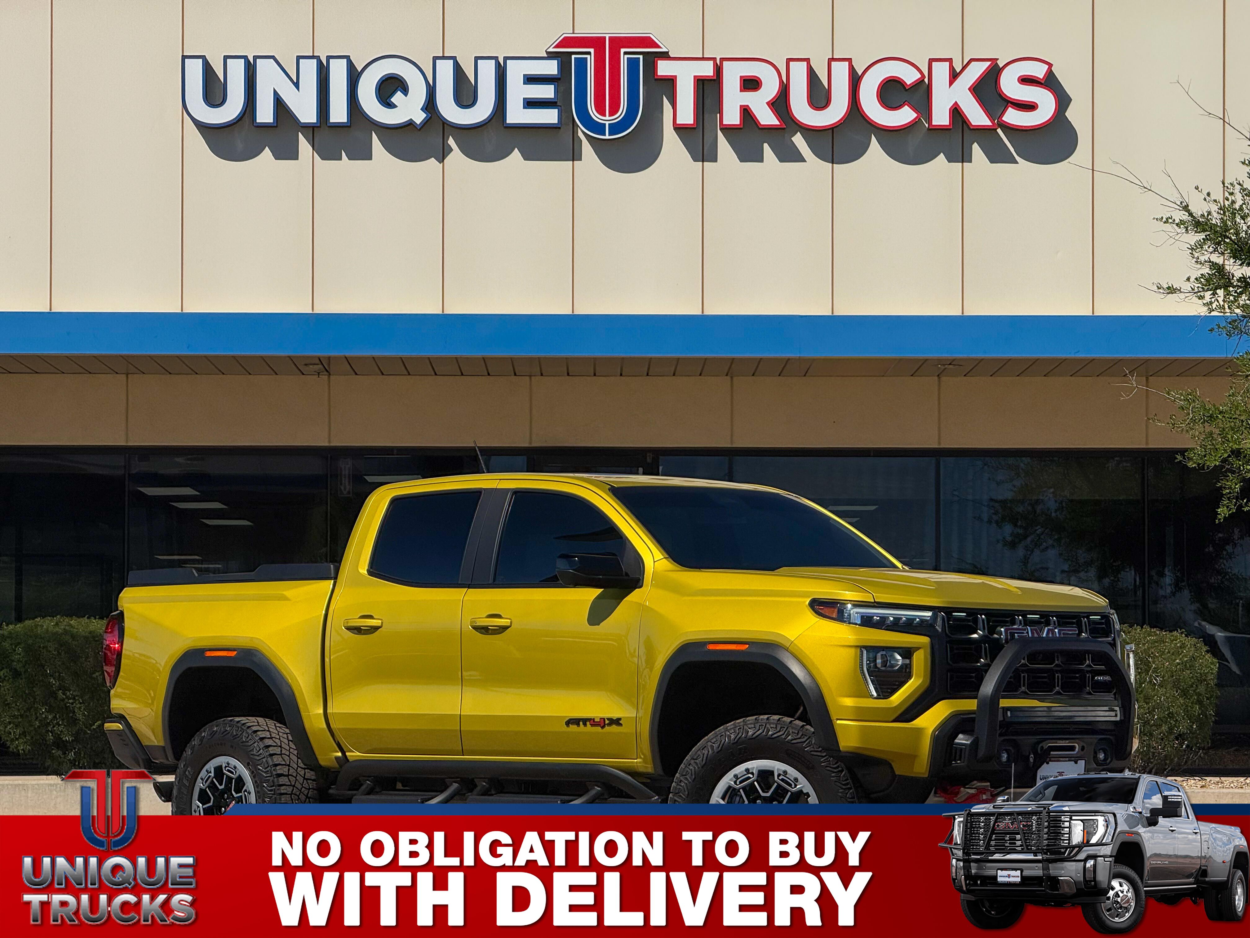 Solar Flare Metallic 2023 GMC Canyon AT4X Crew Cab 4WD Pickup Truck Four-Wheel Drive Automatic
