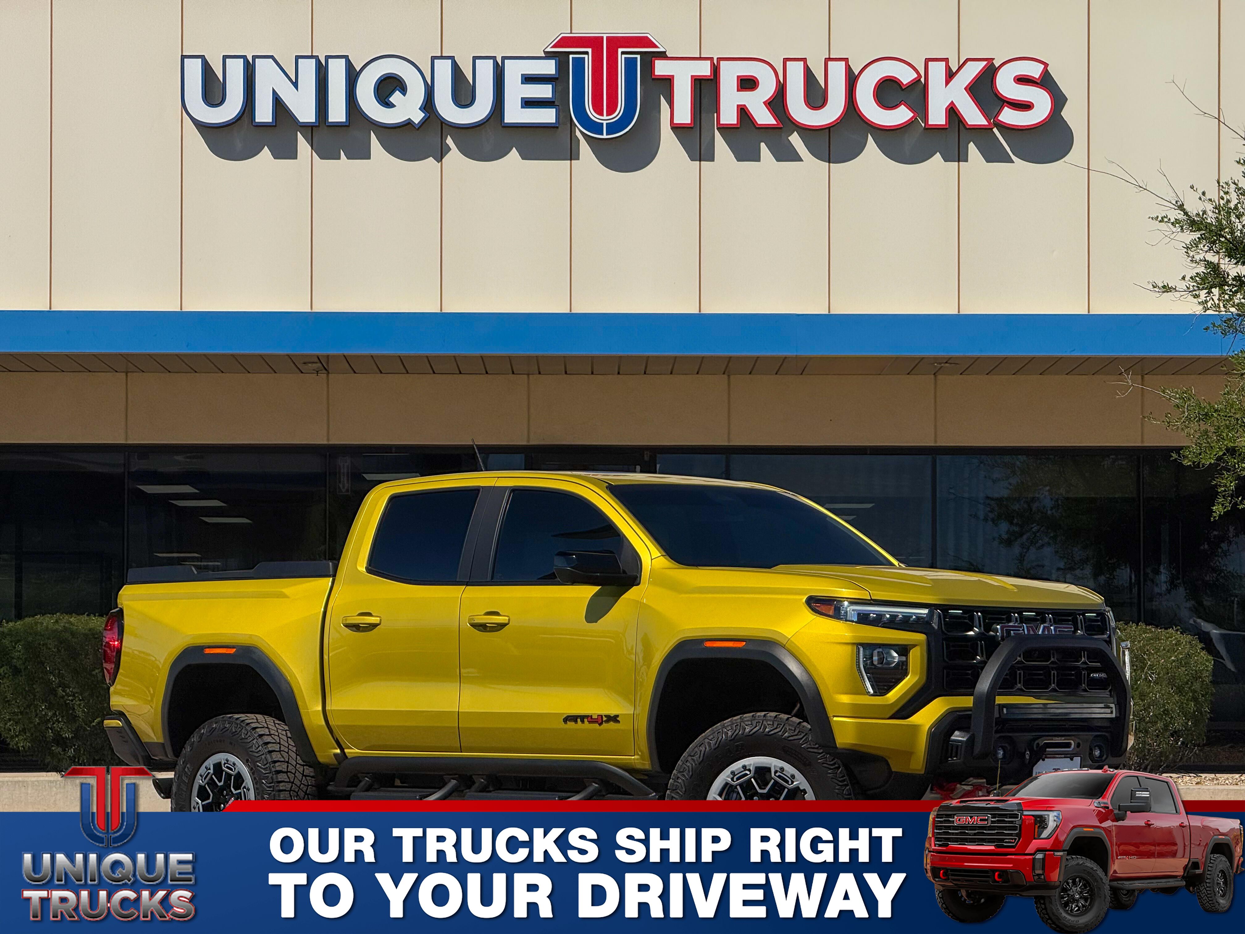 Solar Flare Metallic 2023 GMC Canyon AT4X Crew Cab 4WD Pickup Truck Four-Wheel Drive Automatic