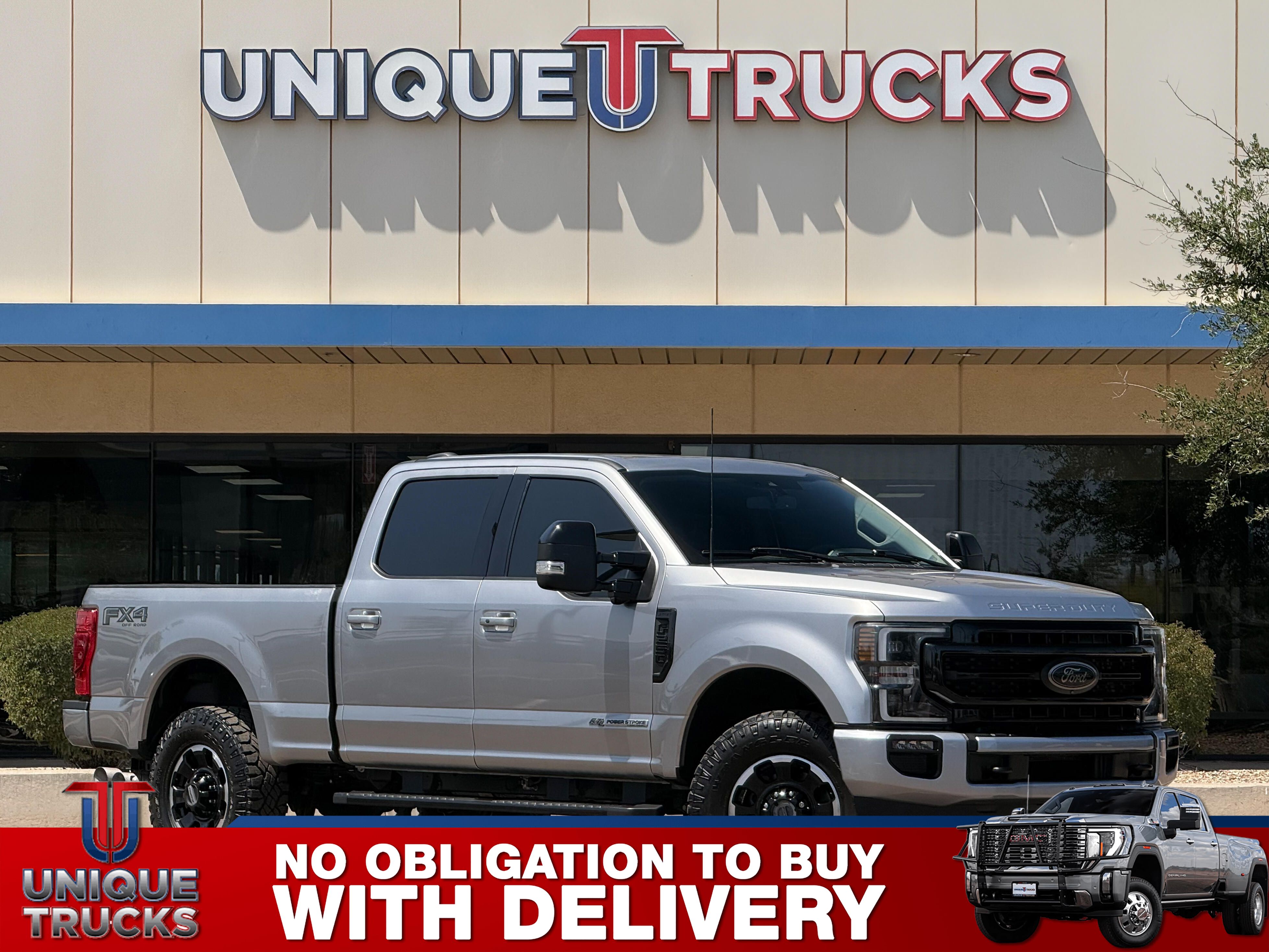 Iconic Silver 2021 Ford F-250 Super Duty Lariat Crew Cab 4WD Pickup Truck Four-Wheel Drive Automatic