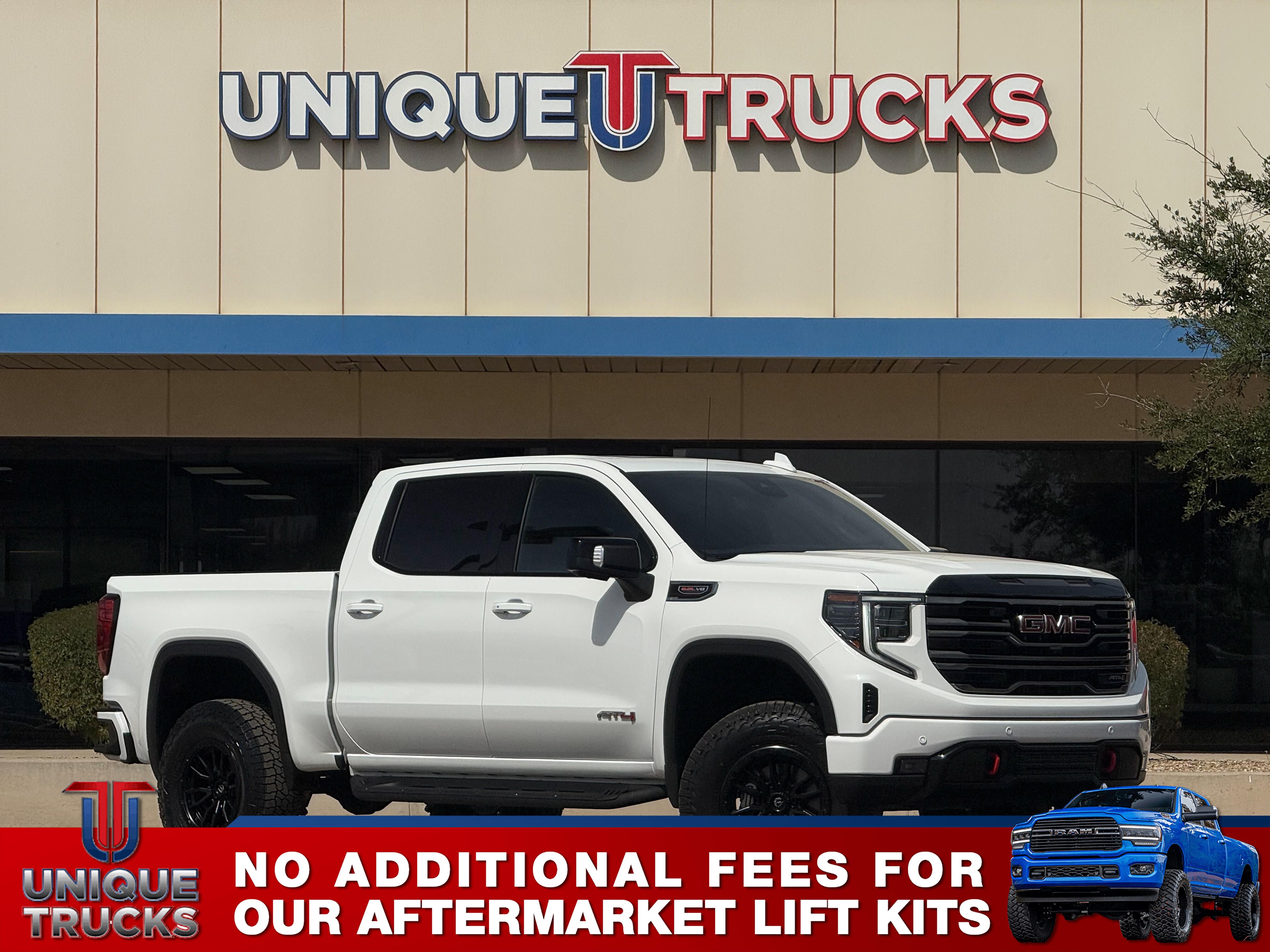 Summit White 2025 GMC Sierra 1500 AT4 Crew Cab 4WD Pickup Truck Four-Wheel Drive Automatic