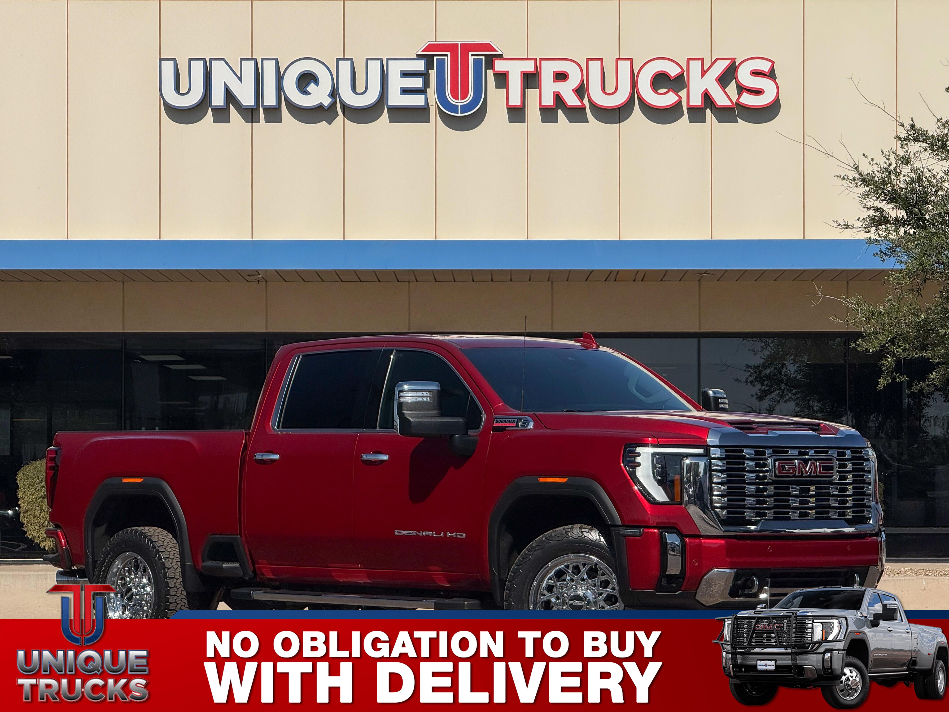 Volcanic Red Tintcoat 2024 GMC Sierra 2500HD Denali Crew Cab 4WD Pickup Truck Four-Wheel Drive Automatic