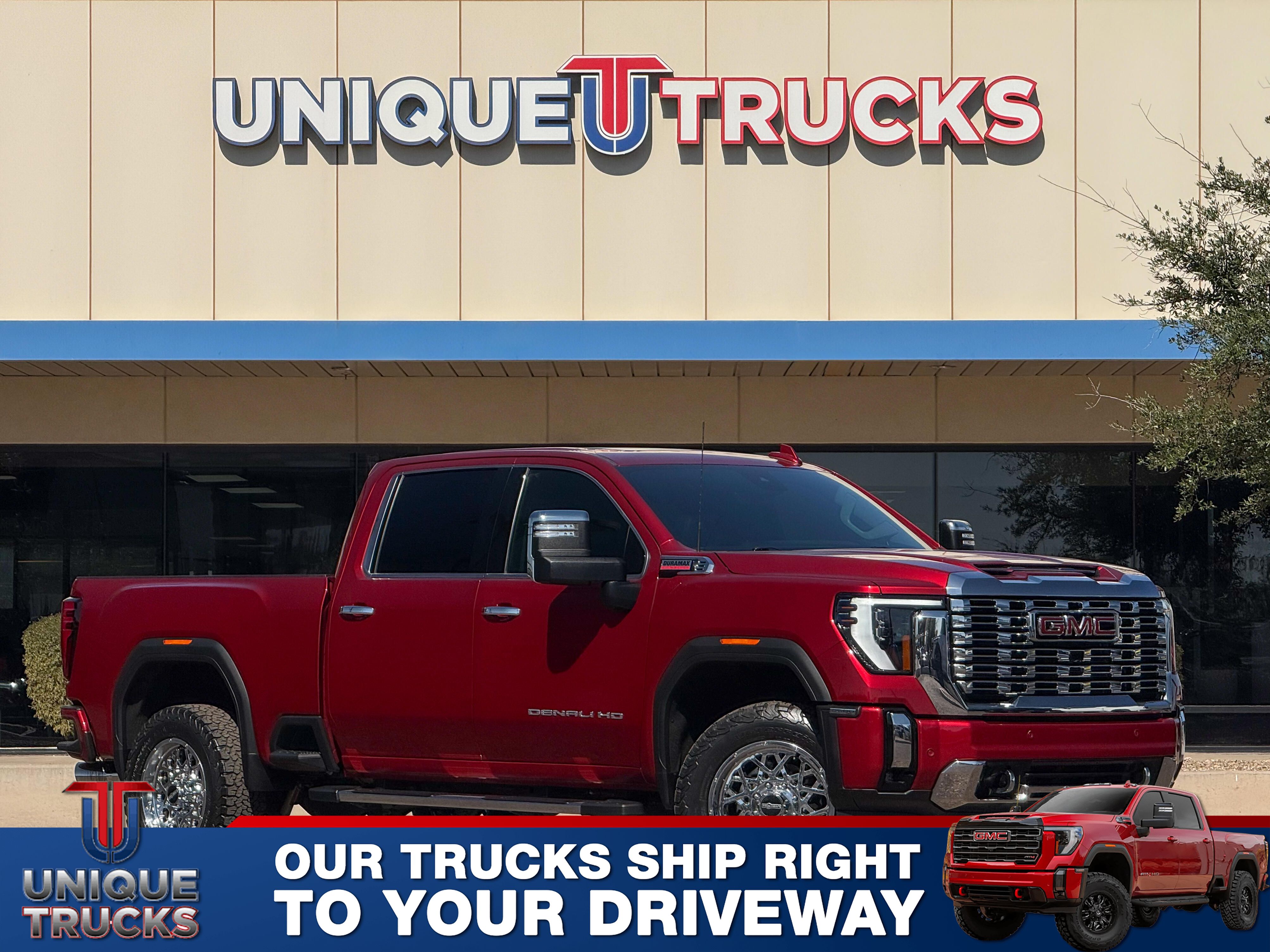 Volcanic Red Tintcoat 2024 GMC Sierra 2500HD Denali Crew Cab 4WD Pickup Truck Four-Wheel Drive Automatic