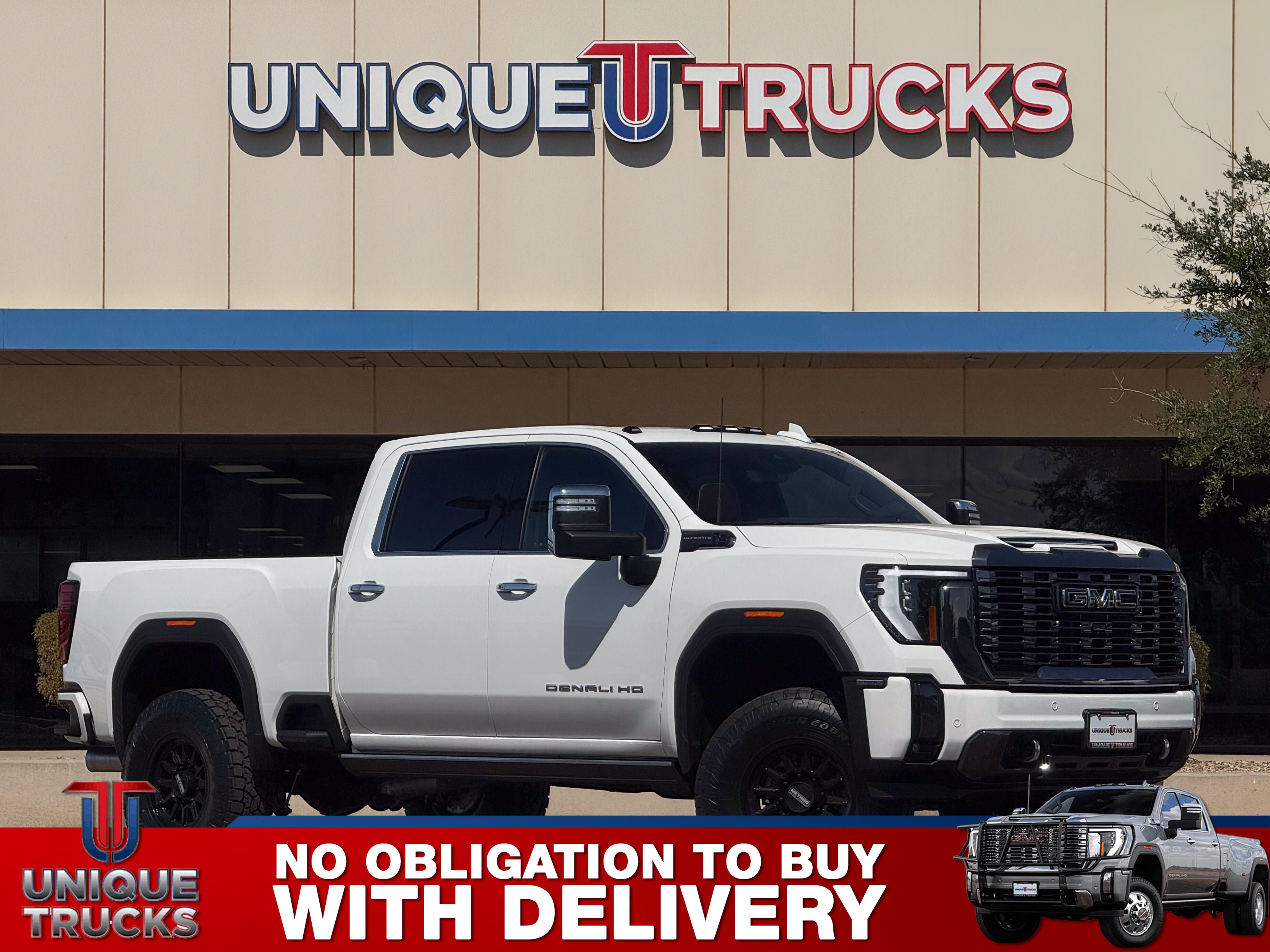 Summit White 2024 GMC Sierra 3500HD Denali Ultimate Crew Cab 4WD Pickup Truck Four-Wheel Drive Automatic