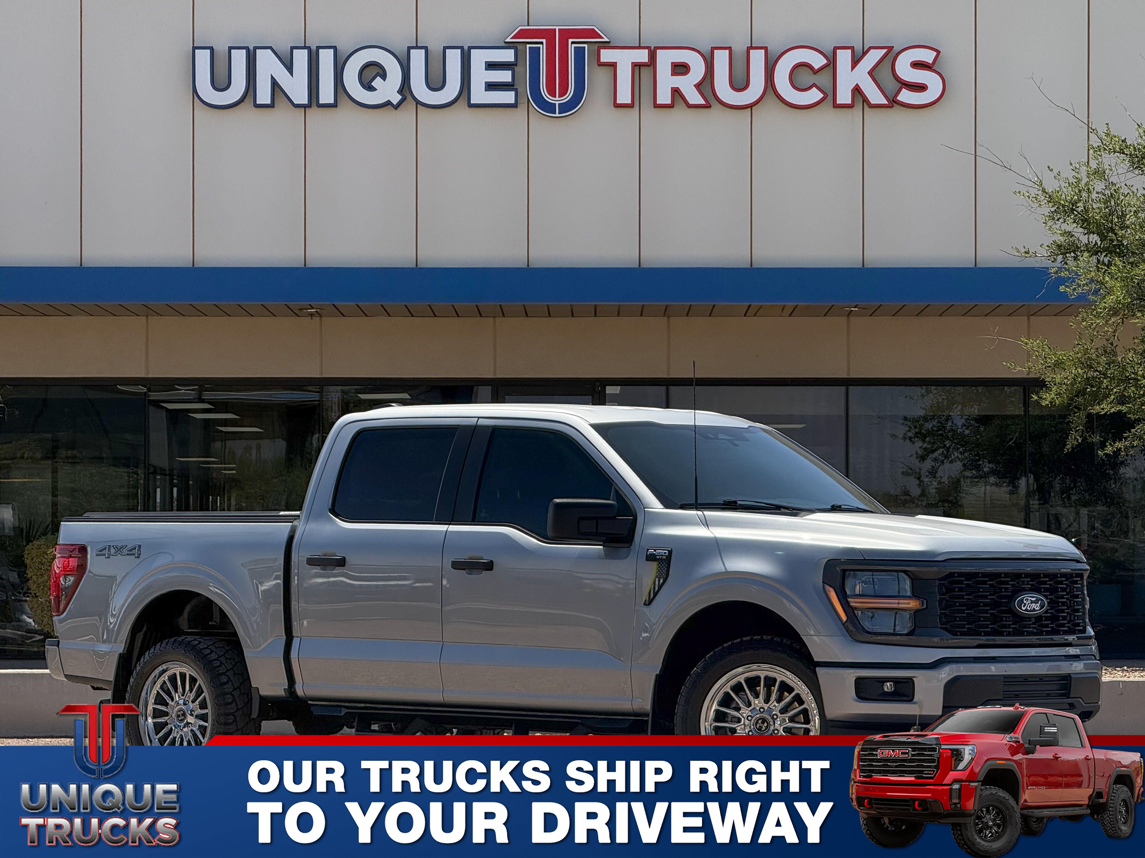 Iconic Silver 2024 Ford F-150 STX SuperCrew 4WD Pickup Truck Four-Wheel Drive Automatic