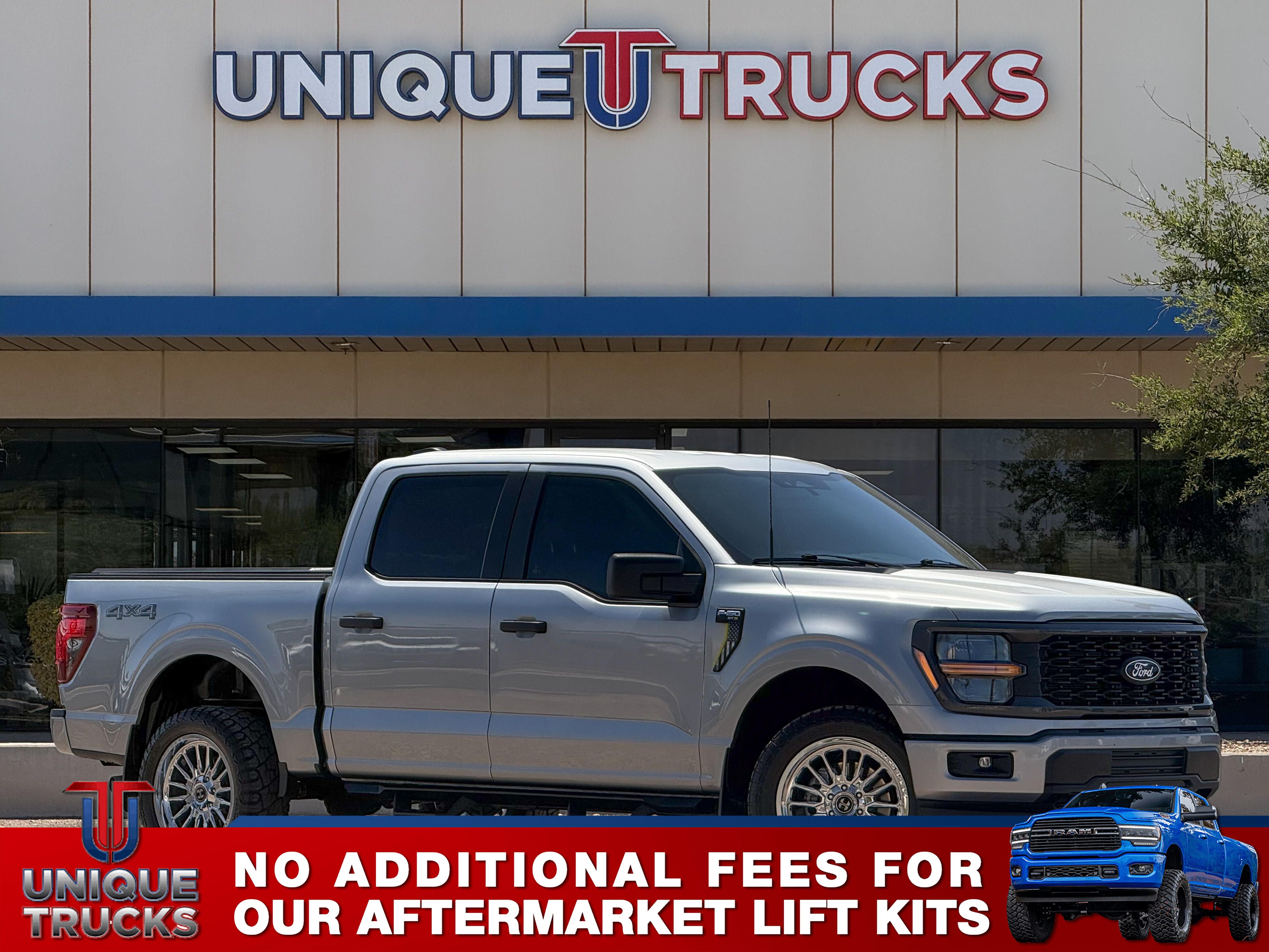 Iconic Silver 2024 Ford F-150 STX SuperCrew 4WD Pickup Truck Four-Wheel Drive Automatic