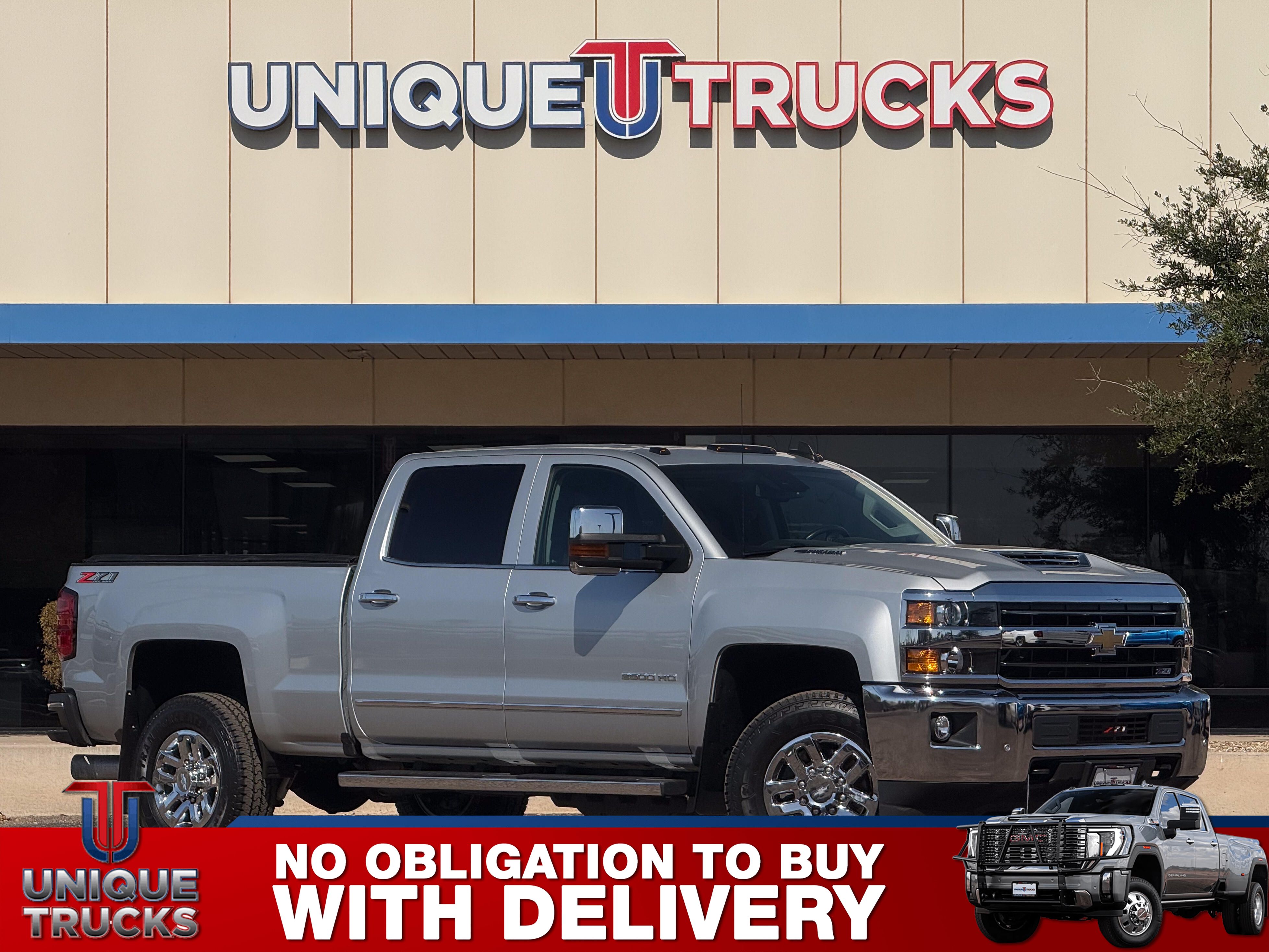 Silver Ice Metallic 2019 Chevrolet Silverado 2500HD LTZ Crew Cab 4WD Pickup Truck Four-Wheel Drive Automatic