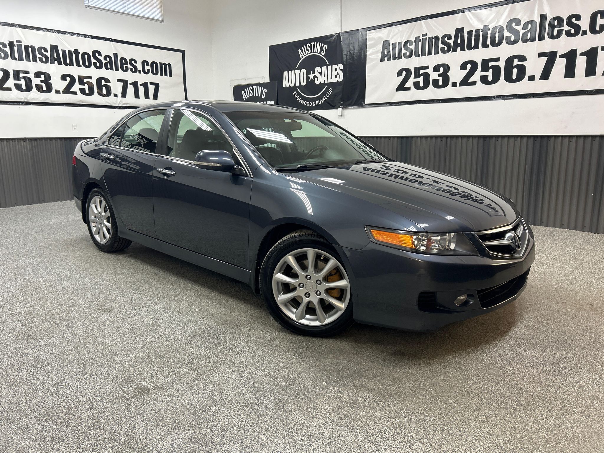 Glacier Blue Metallic 2007 Acura TSX Sedan Front-Wheel Drive Automatic
