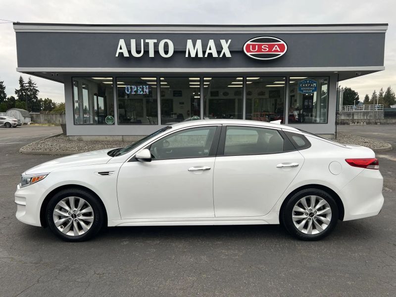 White 2016 Kia Optima Sedan Front-Wheel Drive 6-Speed Automatic