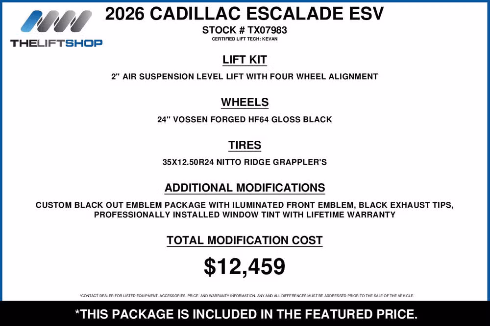 2026 Cadillac Escalade ESV Sport Image 2