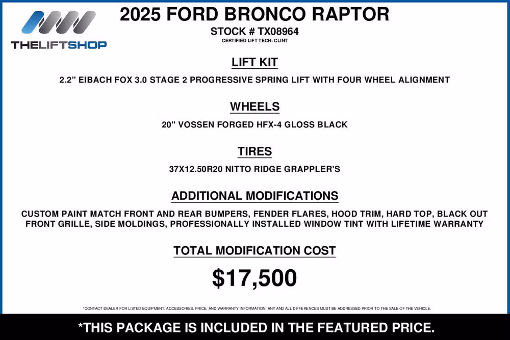 2025 Ford Bronco Raptor Image 2