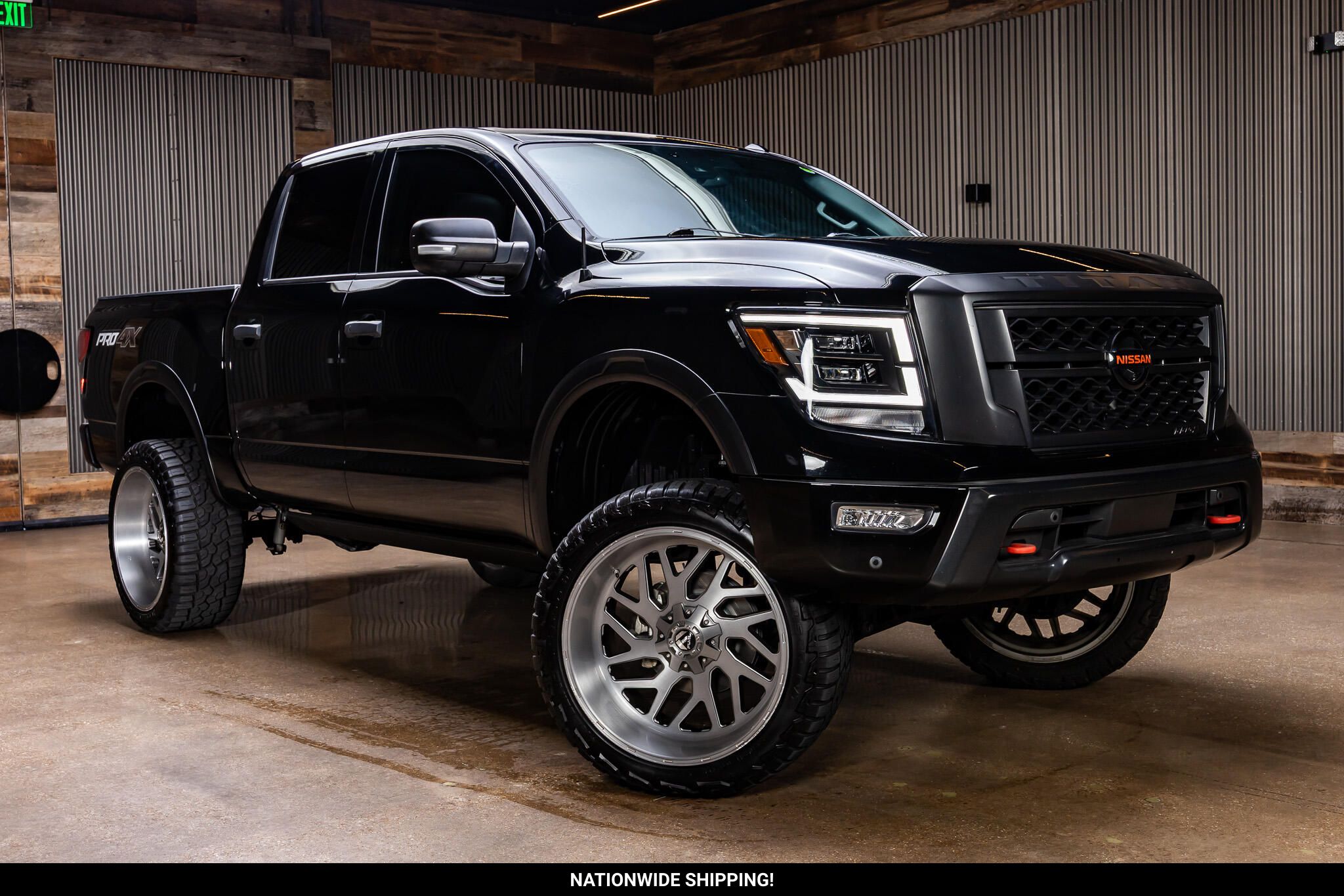 Super Black 2021 Nissan Titan Pickup Truck Four-Wheel Drive Automatic