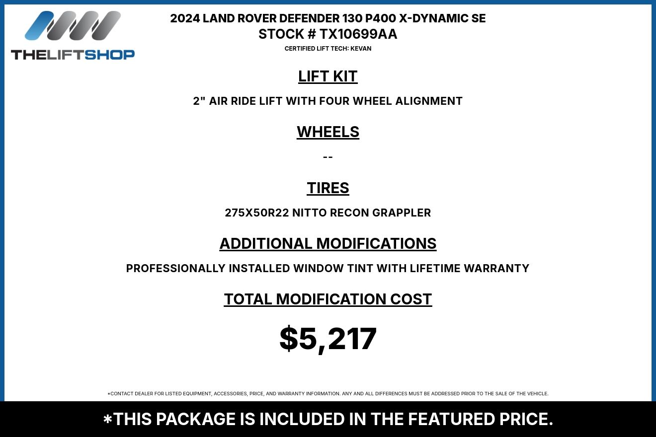 2024 Land Rover Defender 130 P400 X-Dynamic SE Image 3