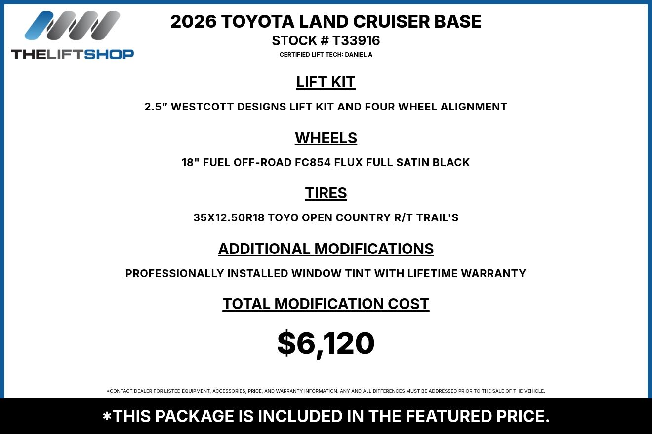 2026 Toyota Land Cruiser Base Image 3