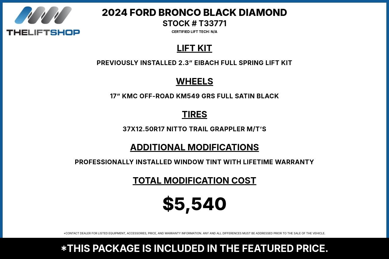 2024 Ford Bronco Black Diamond Image 3
