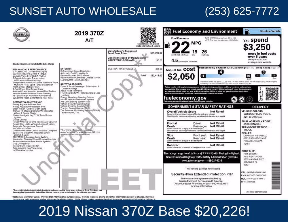 2019 Nissan 370Z Base Image 39