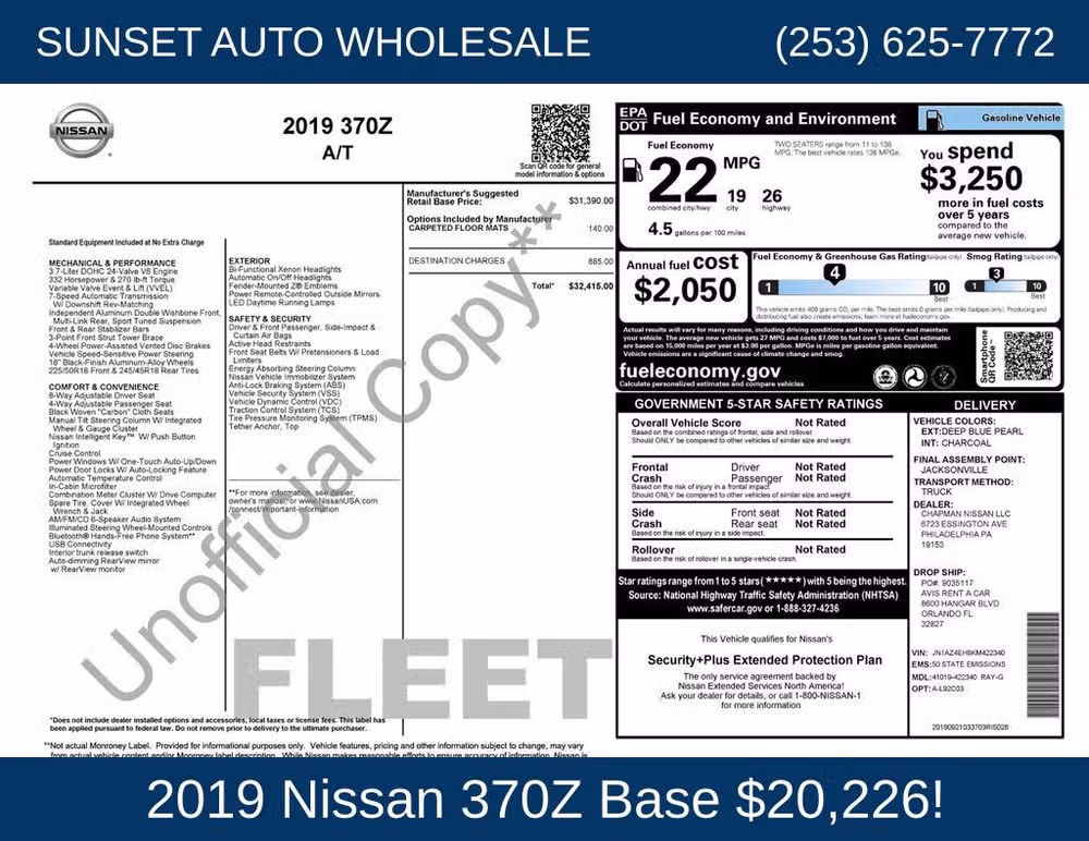 2019 Nissan 370Z Base Image 41