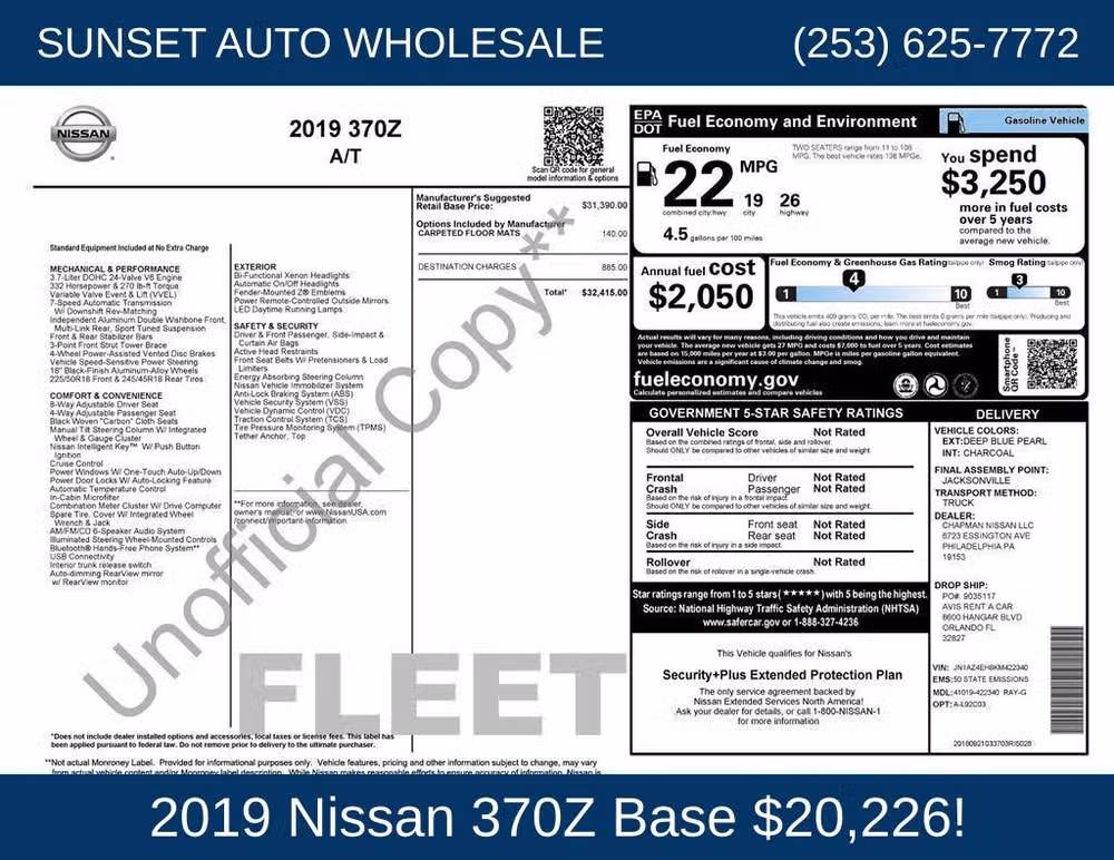 2019 Nissan 370Z Base Image 37