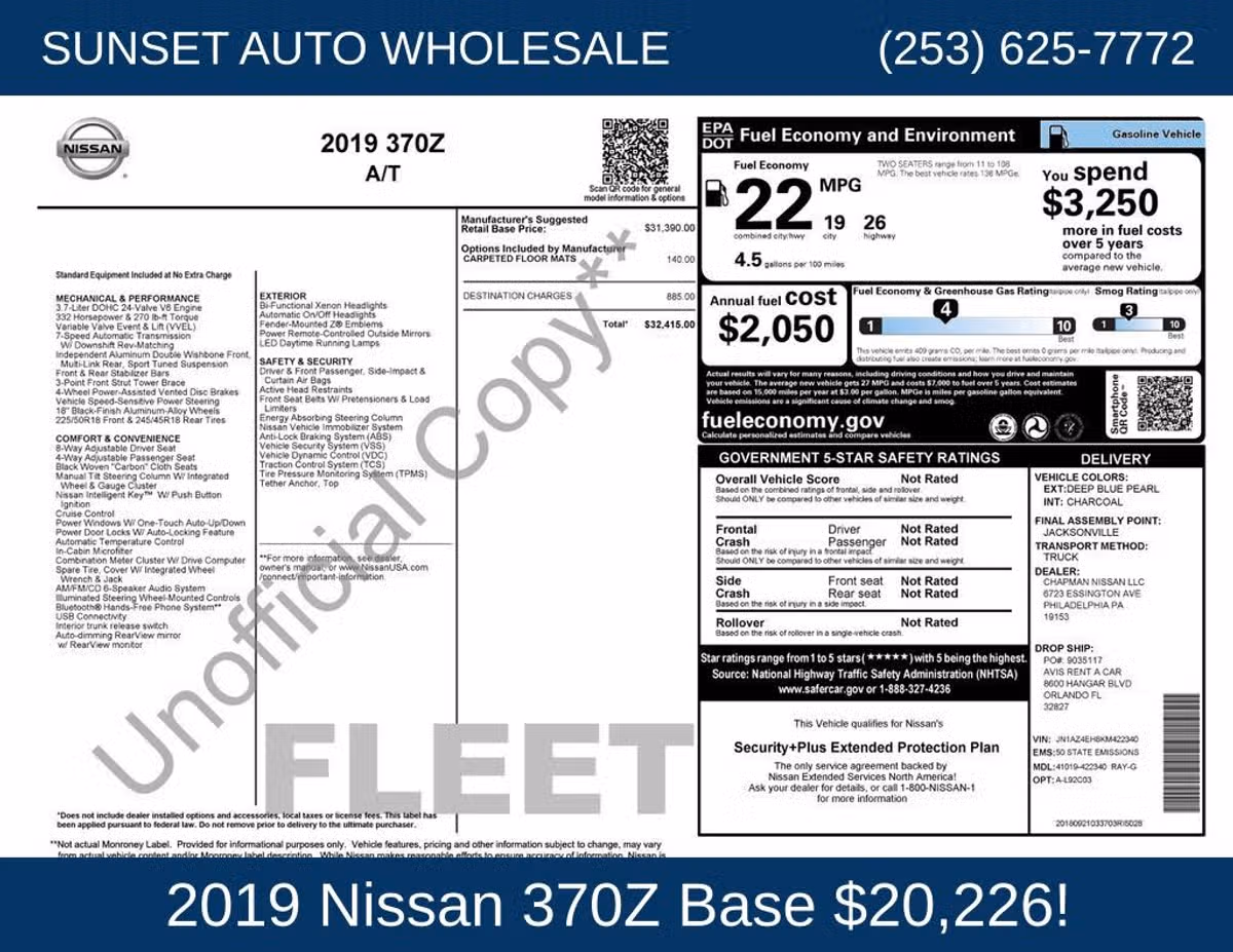 2019 Nissan 370Z Base Image 41