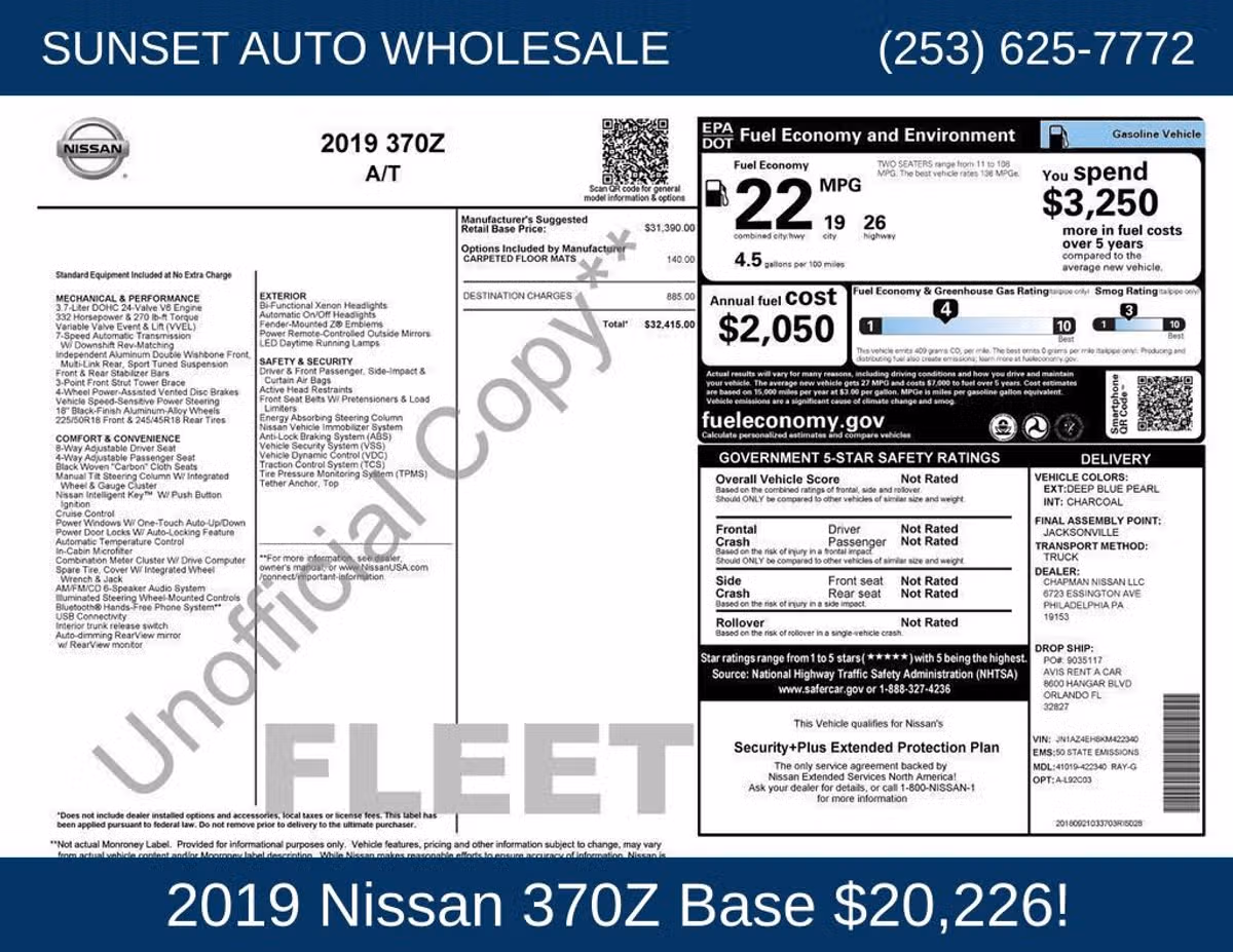 2019 Nissan 370Z Base Image 38