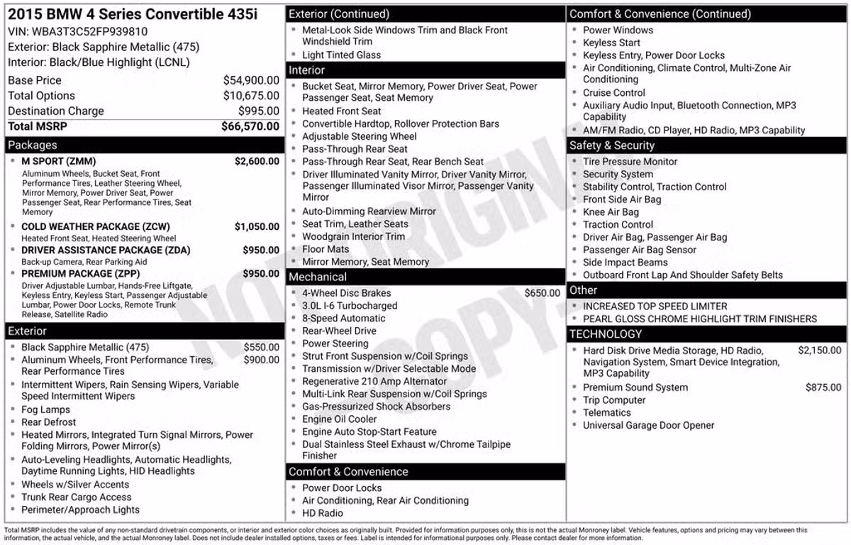 2015 BMW 4 Series 435i Image 42
