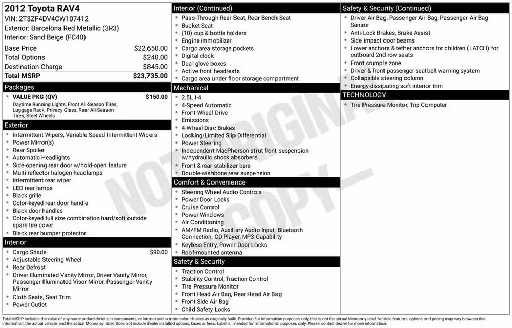 2012 Toyota RAV4 Base Image 35