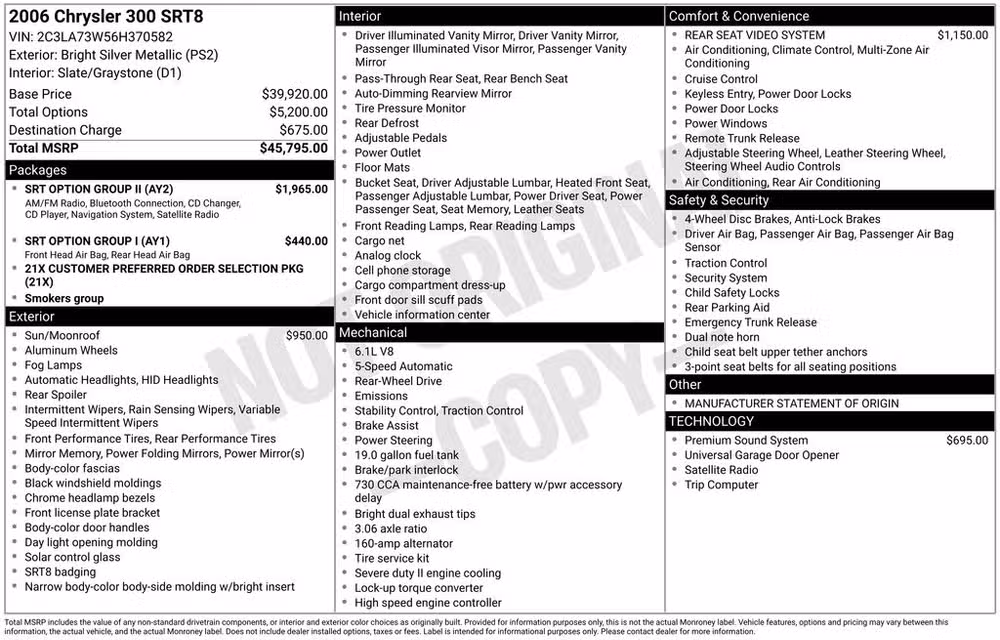2006 Chrysler 300 SRT-8 Image 40