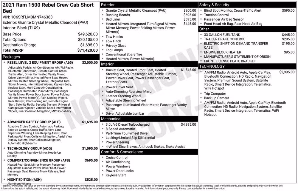 2021 Ram 1500 Rebel Crew Cab Image 39