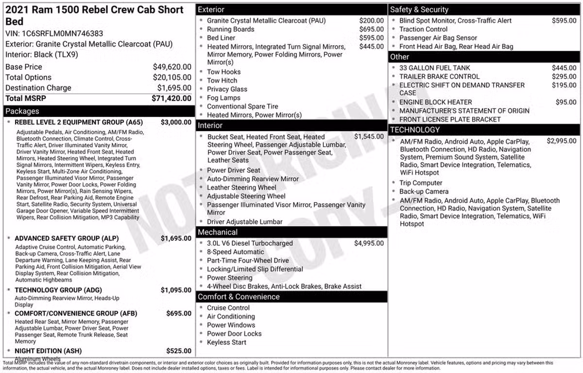 2021 Ram 1500 Rebel Crew Cab Image 39