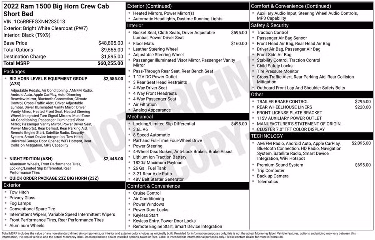 2022 Ram 1500 Big Horn Crew Cab Image 8