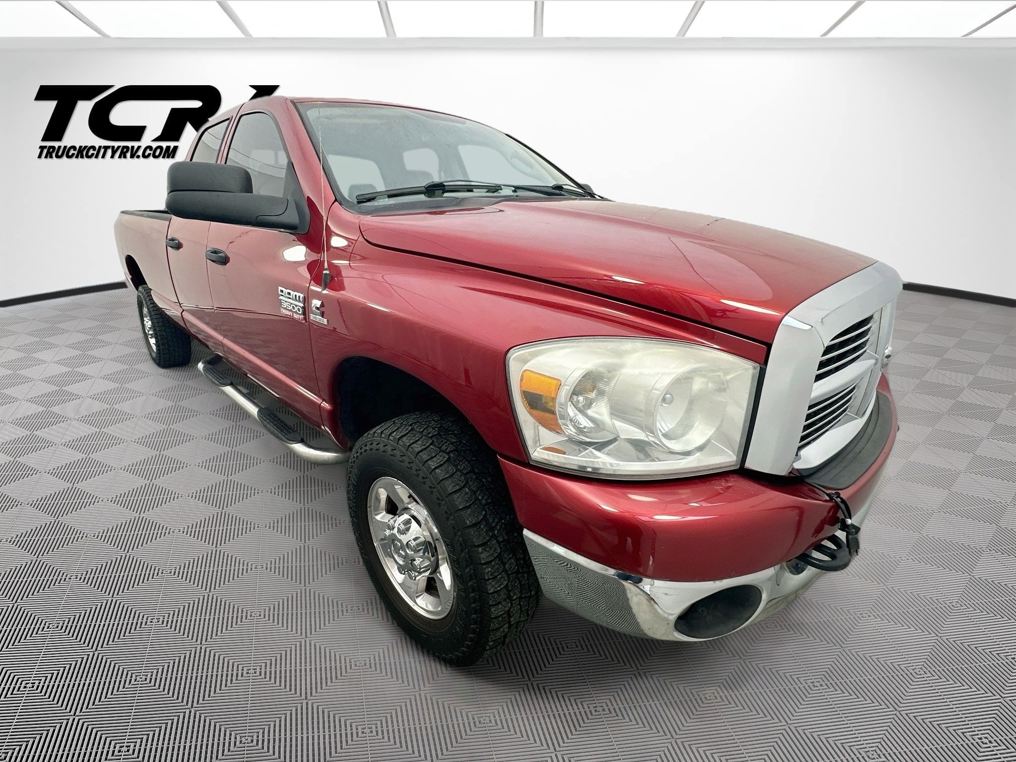 Inferno Red Crystal Pearl Coat 2008 Dodge RAM 3500 Pickup Truck Four-Wheel Drive Automatic