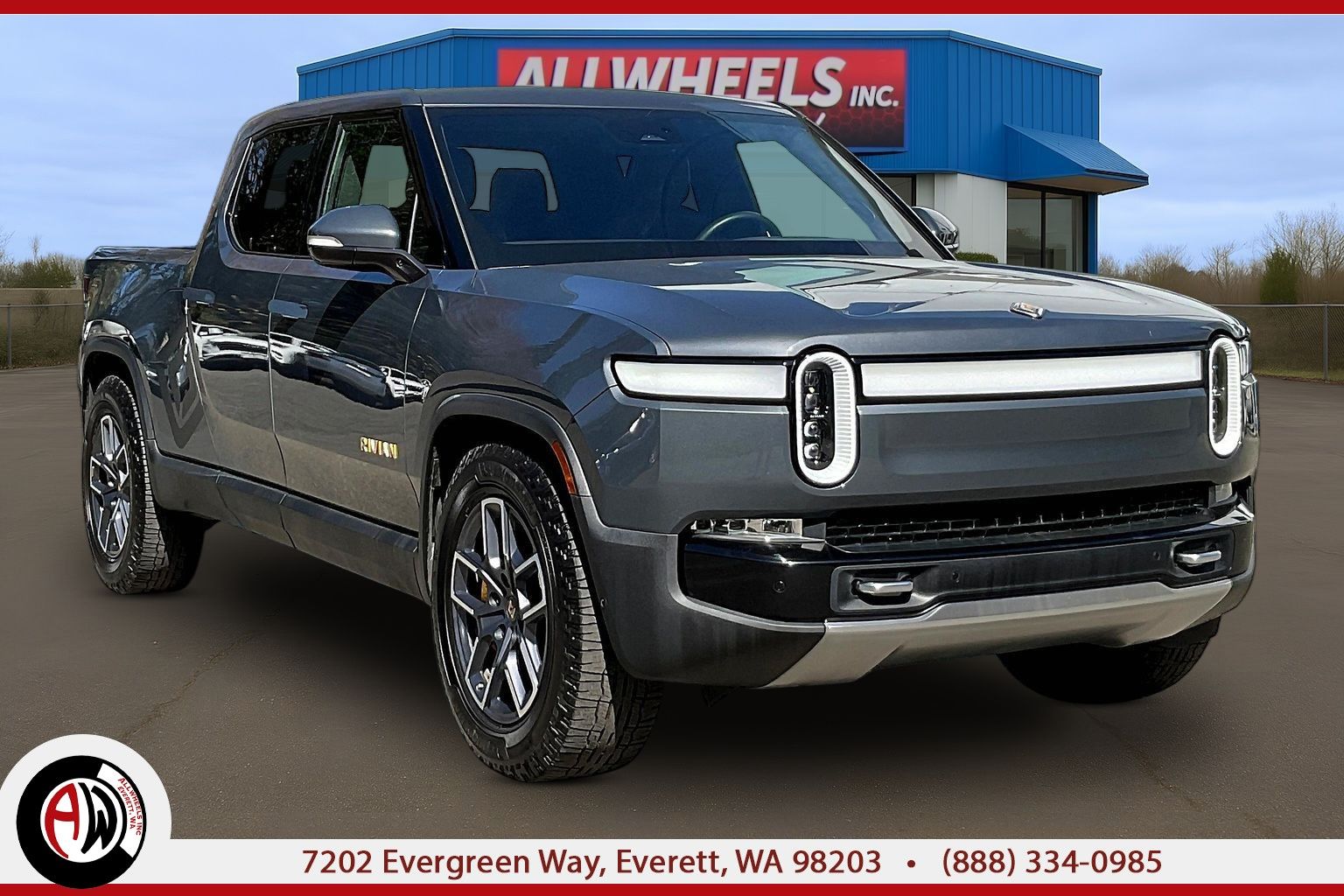 Gray 2022 Rivian R1T Launch Edition Crew Cab AWD Pickup Truck All-Wheel Drive Automatic