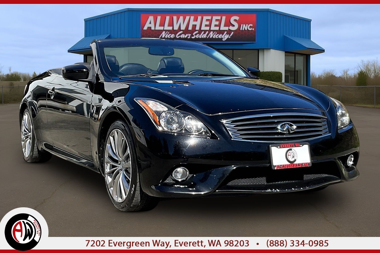 Black 2012 INFINITI G37 Convertible RWD Convertible Rear-Wheel Drive Automatic
