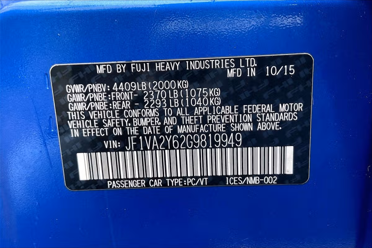 2016 Subaru WRX STI Limited Image 32