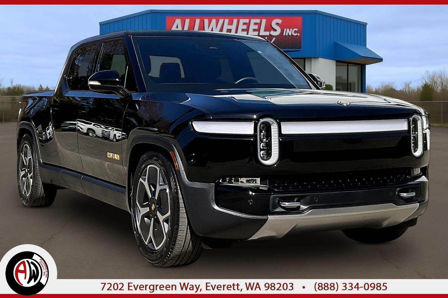 Black 2023 Rivian R1T Adventure Quad Motor Crew Cab AWD Pickup Truck All-Wheel Drive Automatic