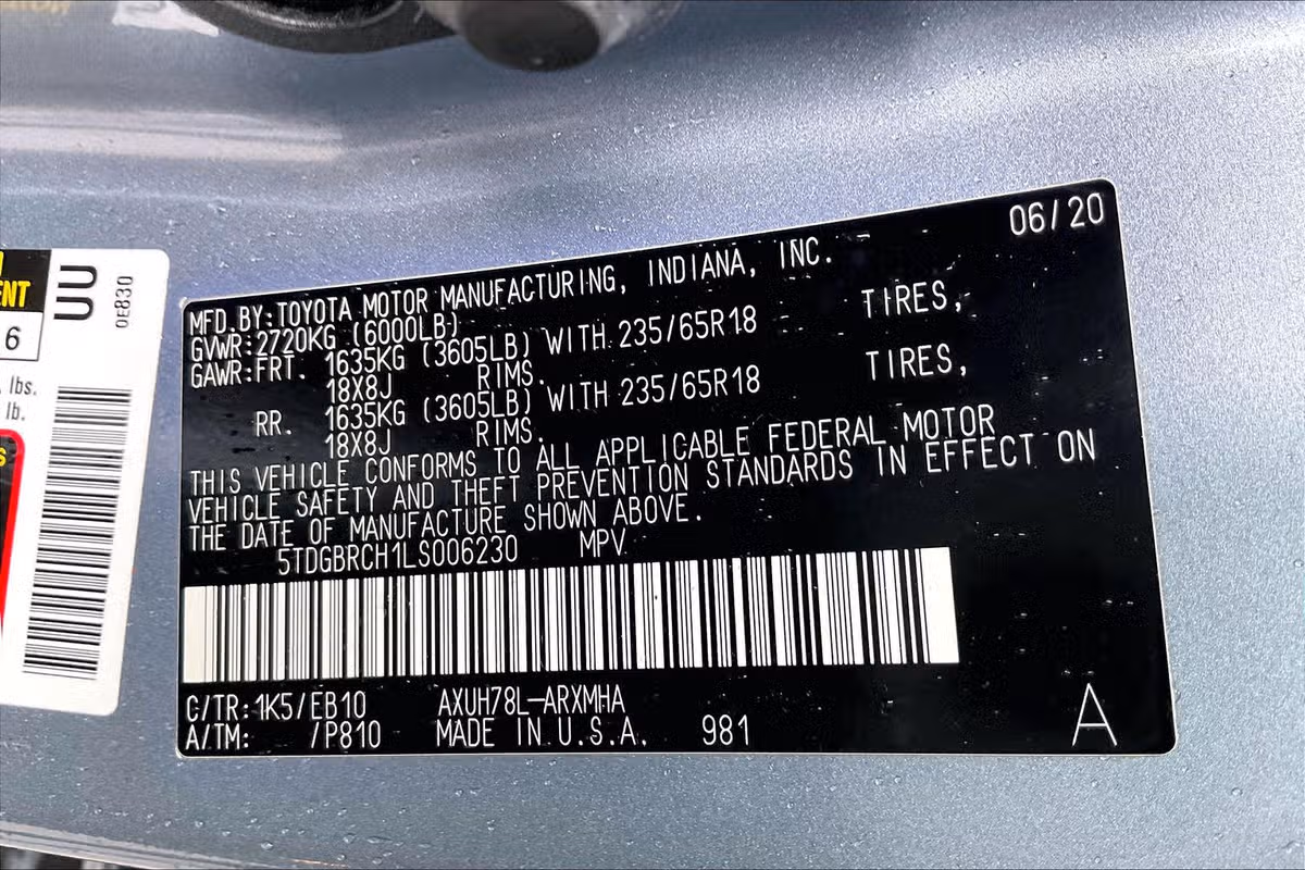 2020 Toyota Highlander Hybrid XLE Image 33
