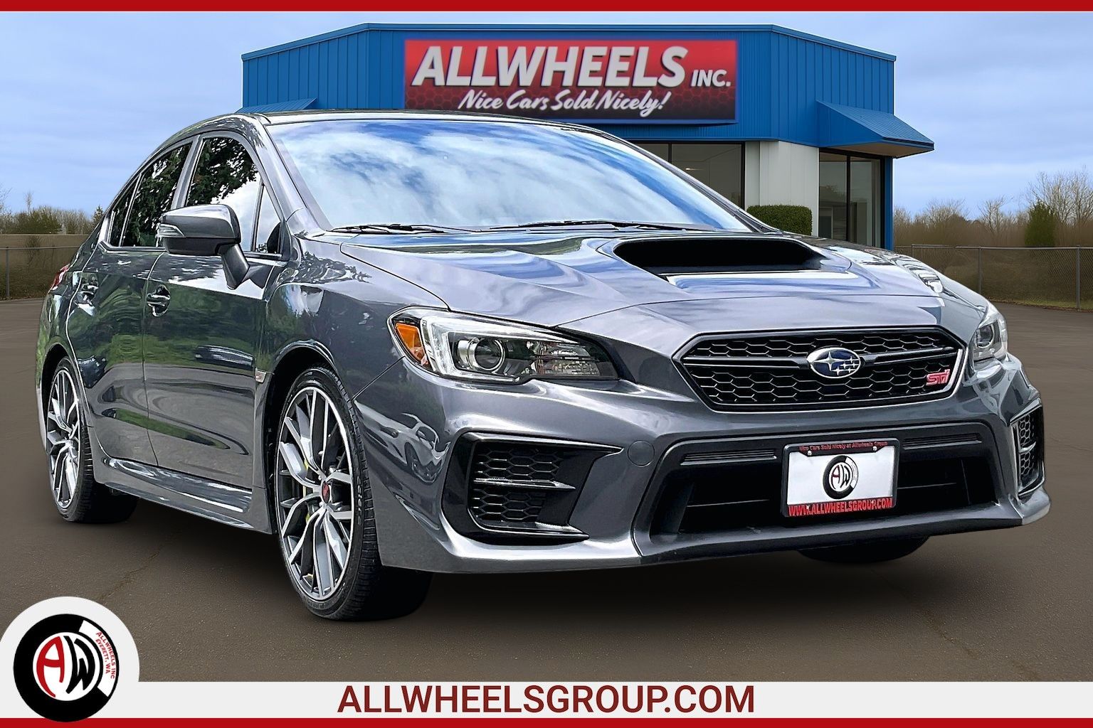 Gray 2020 Subaru WRX STI Limited AWD with Low Profile Spoiler Sedan All-Wheel Drive Manual