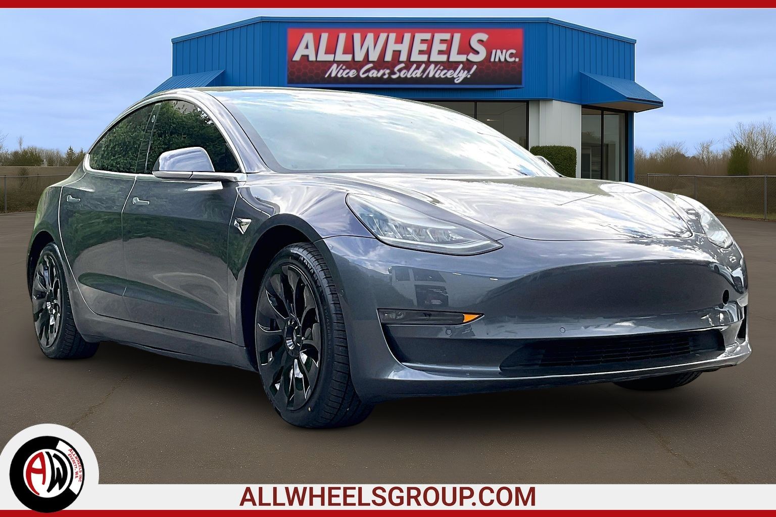 Gray 2018 Tesla Model 3 Sedan All-Wheel Drive Automatic