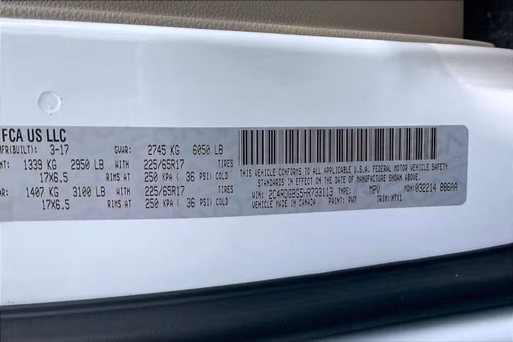 2017 Dodge Grand Caravan SE Plus Passenger Image 36