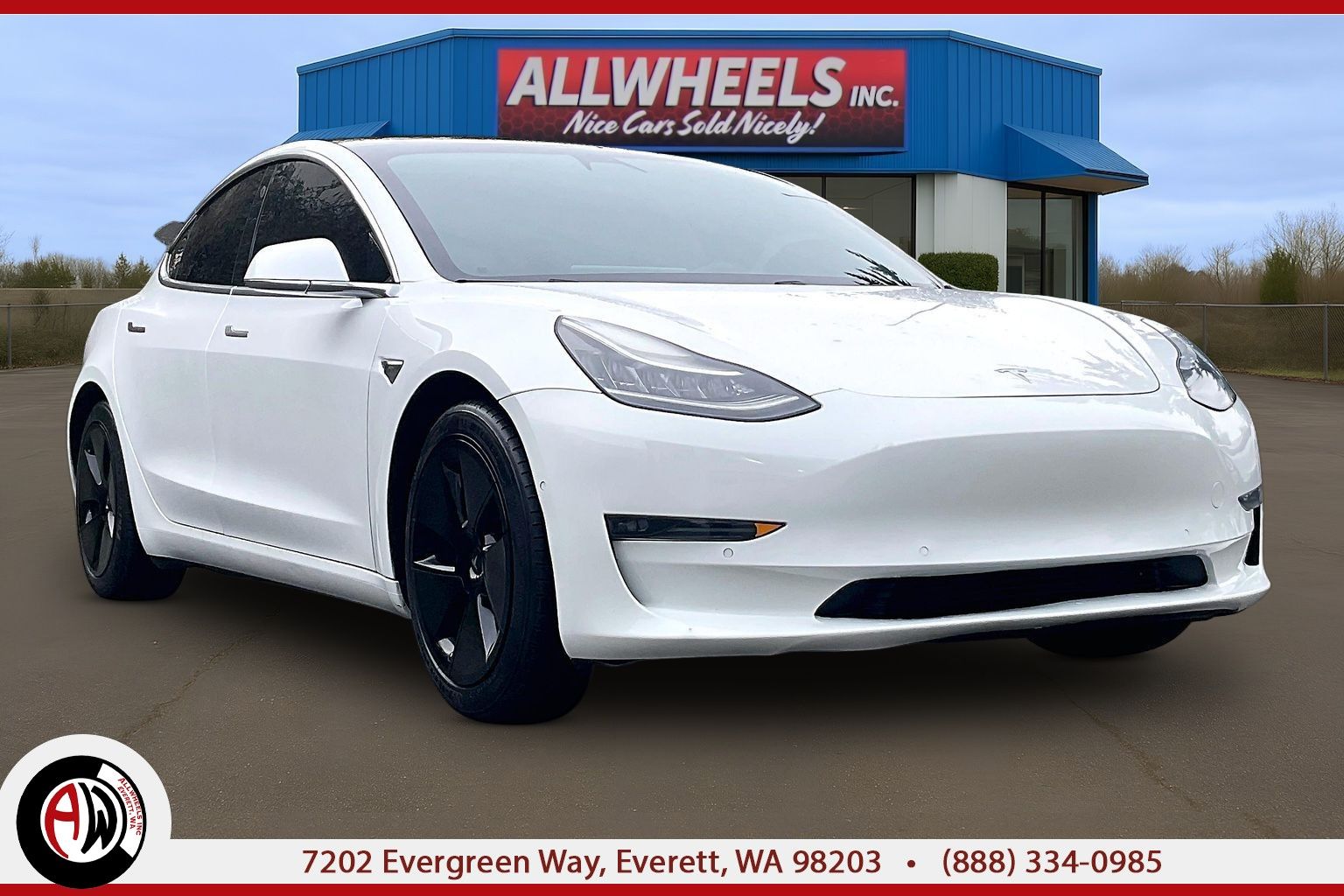 White 2020 Tesla Model 3 Sedan All-Wheel Drive Automatic
