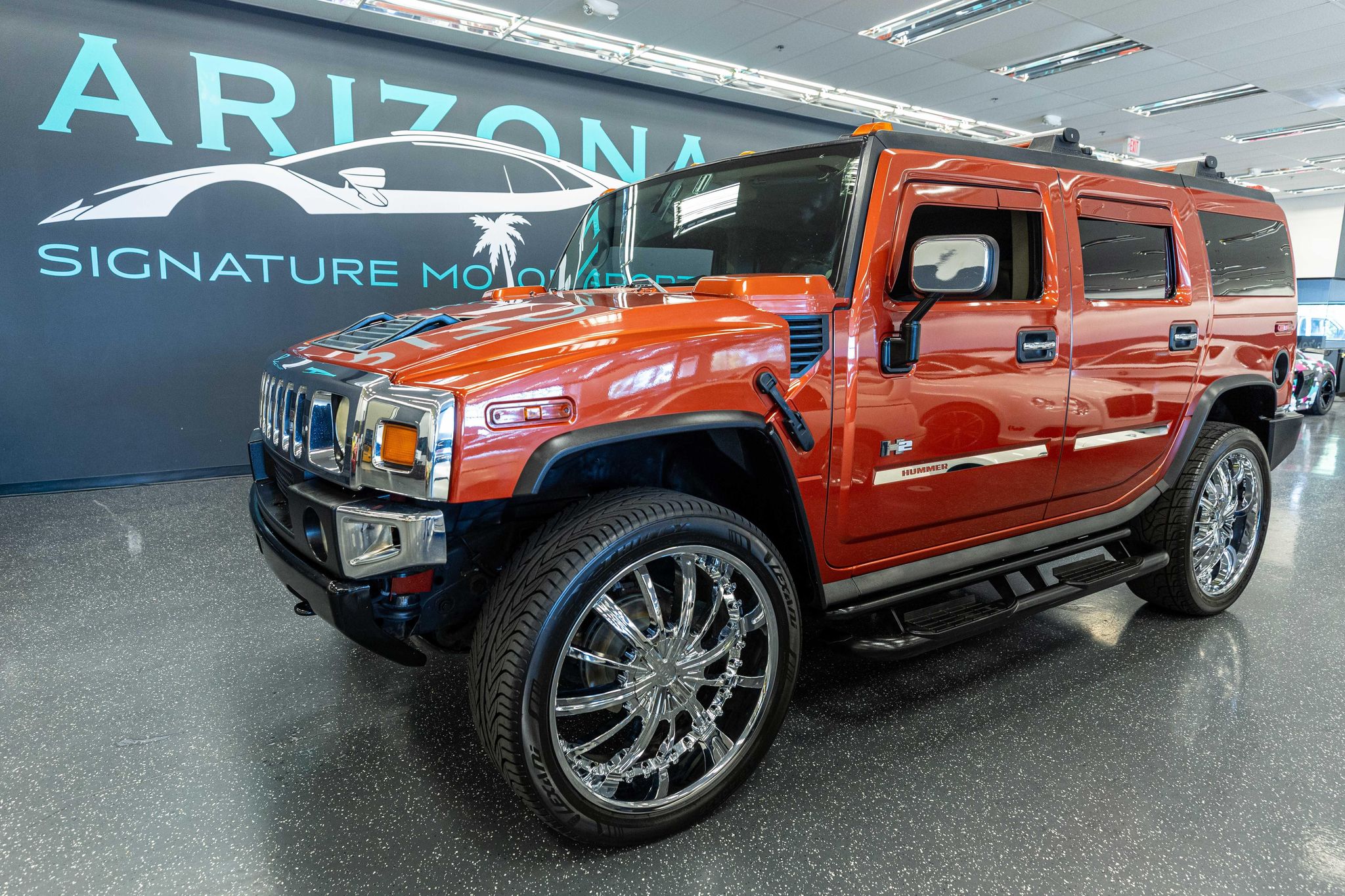 Orange 2003 Hummer H2 SUV / Crossover Four-Wheel Drive Automatic