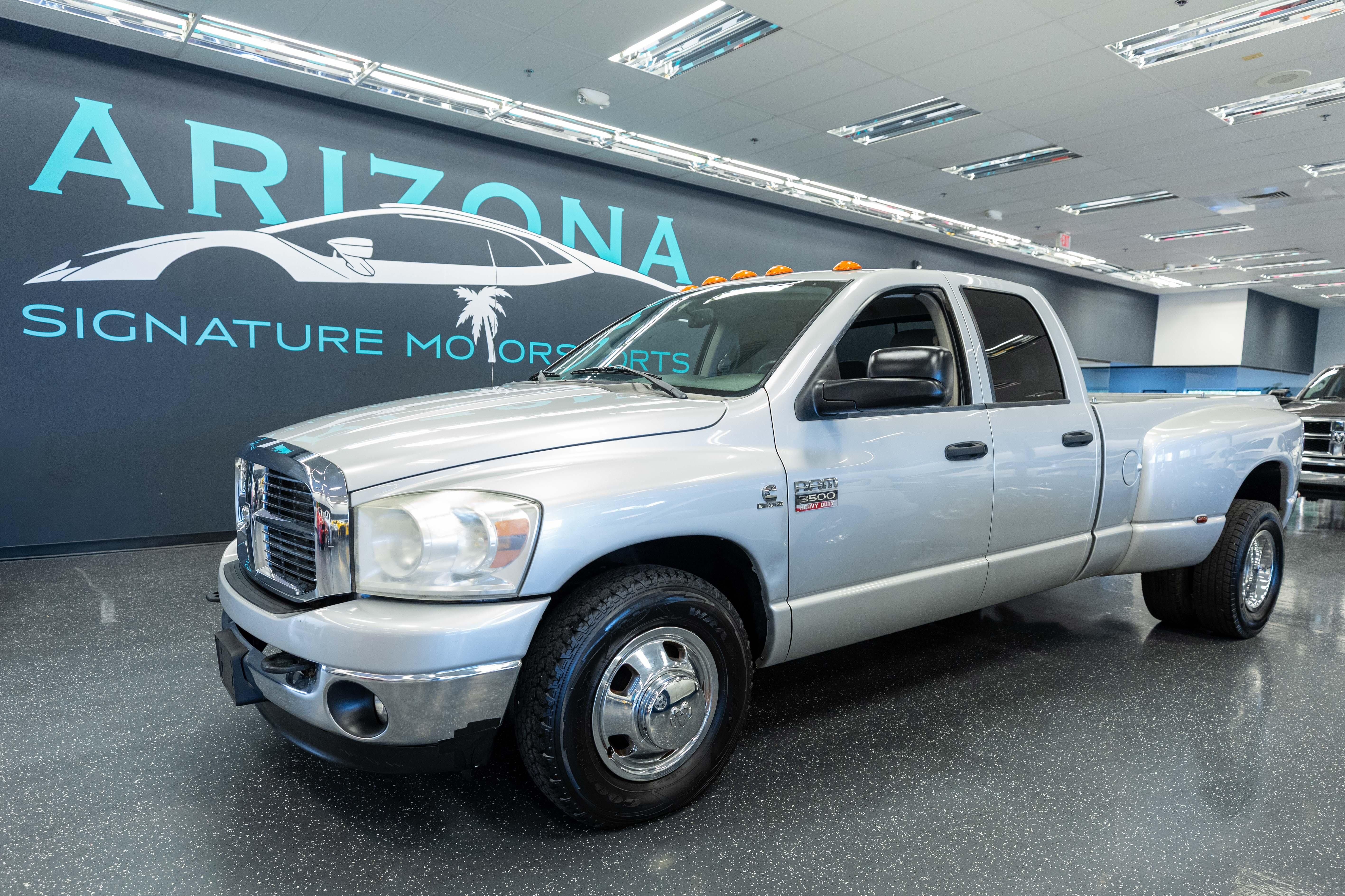 Silver 2008 Dodge RAM 3500 SLT Quad Cab LB DRW RWD Pickup Truck 4X2 6-Speed Automatic Overdrive