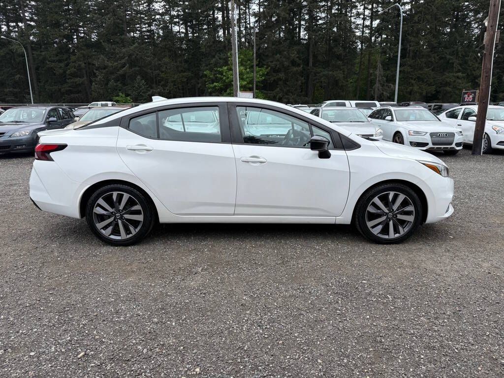 White 2020 Nissan Versa Sedan Front-Wheel Drive Continuously Variable Transmission